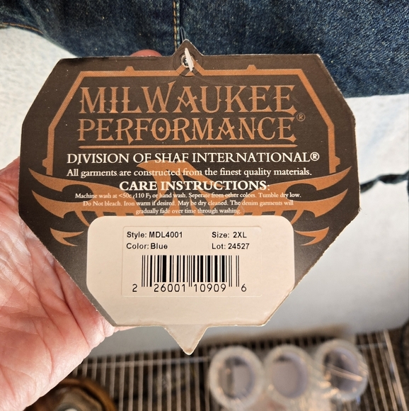 Milwaukee Unisex Denim Collection Performance Vest Sz 2XL Dark Blue Biker - Picture 5 of 13